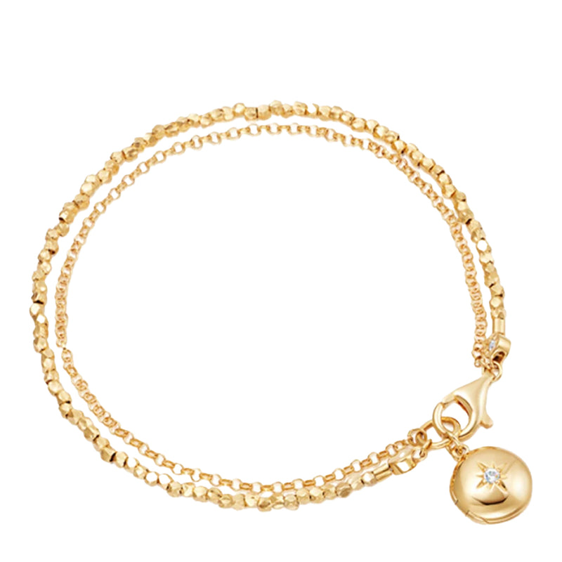 Astley Clarke Gold Biography Locket Bracelet