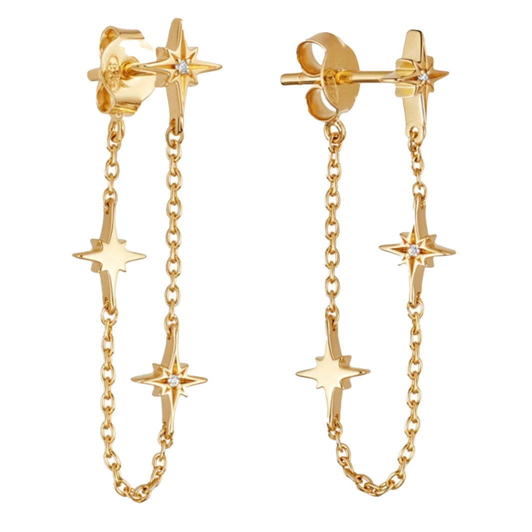 Astley Clarke Gold Hoops With Stars Astley Clarke Gold Celestial - Main Image