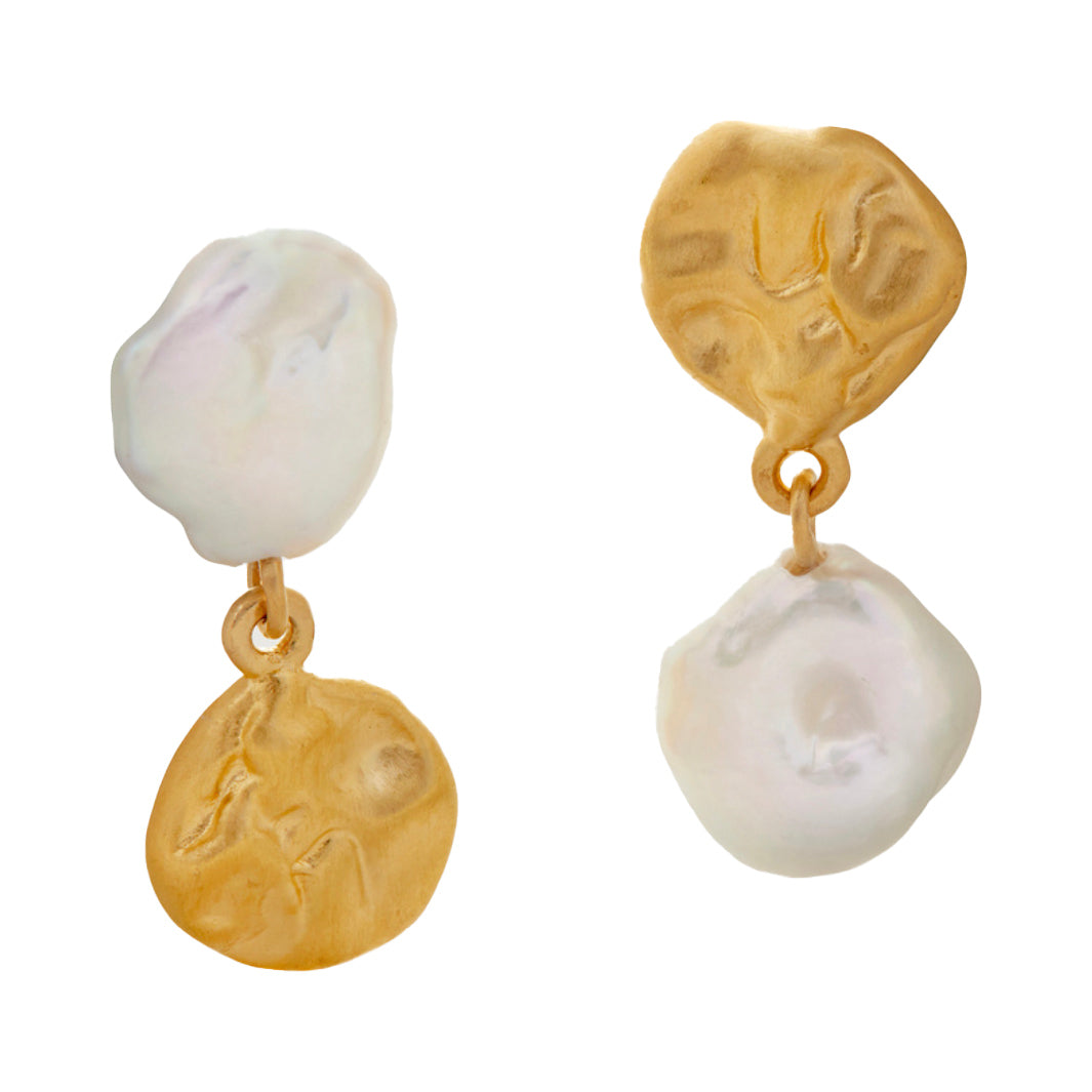 Monica Vinader Keshi Pearl Stud Drop Earrings artiste Basic