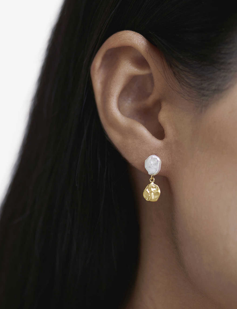 Monica Vinader Keshi Pearl Stud Drop Earrings