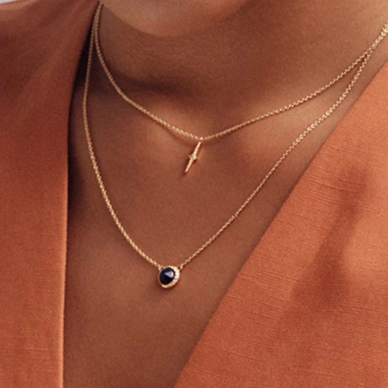 Astley Clarke Gold Luna Lapis Pendant