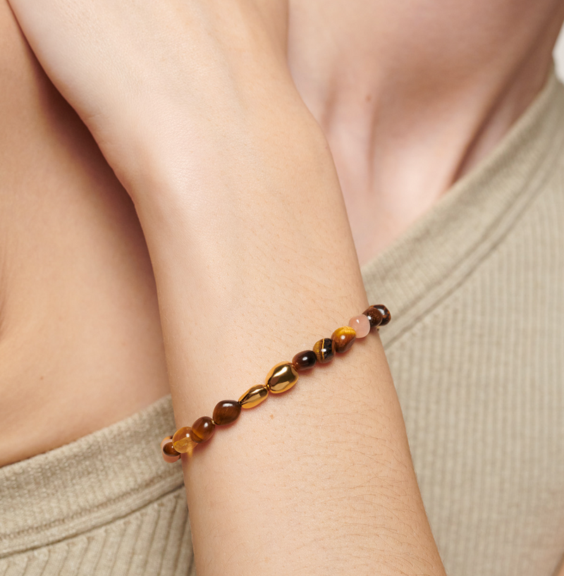 Monica Vinader Rio Neutral Gemstone Beaded Bracelet
