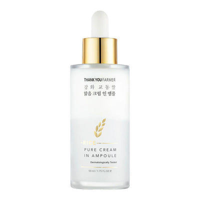 Korean face treatment - Thank You Farmer Rice Pure Cream in Ampoule