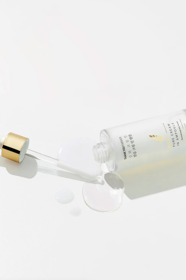Korean face treatment - Thank You Farmer Rice Pure Cream in Ampoule 2