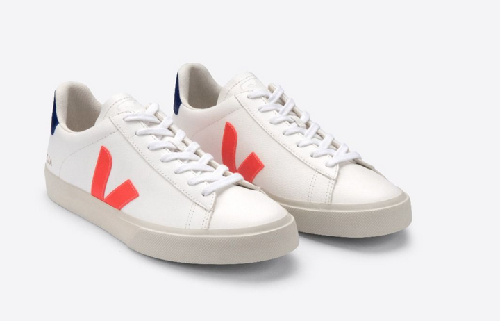 Veja Women's Campo ChromeFree White Orange Fluo Cobalt artiste Basic